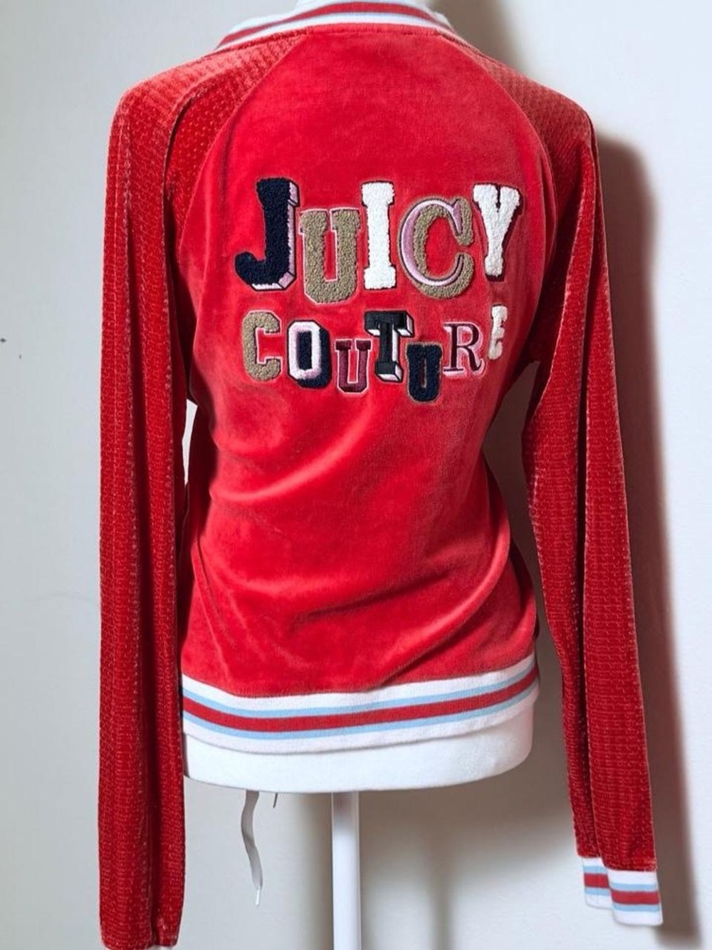 Juicy Couture Women's Red Velour Track Jacket